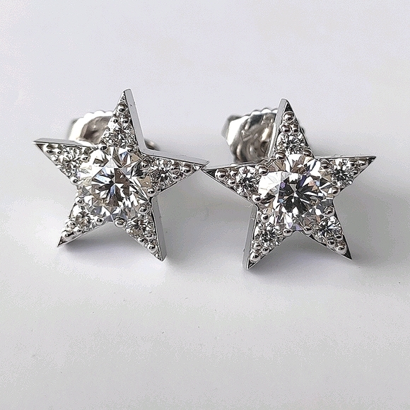 Hearts On Fire HOF Star 18K 1.39ct Diamond Earrings - Picture 1 of 12